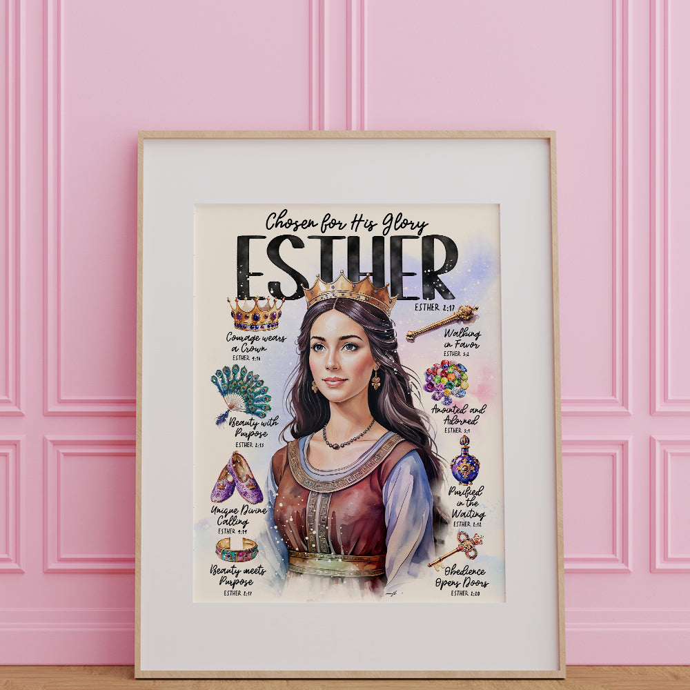 Esther • Women of The Bible • Scripture Prompt • Giclée Christian Art Print