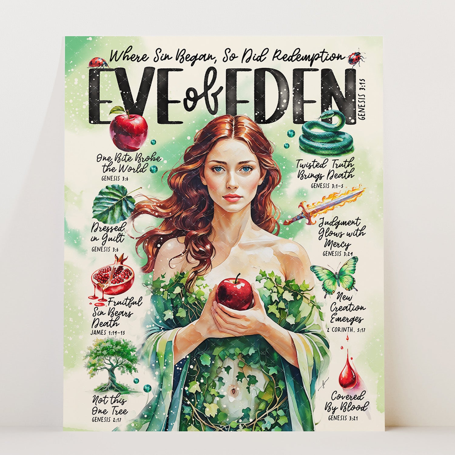 Eve • Women of The Bible • Scripture Prompt • Giclée Christian Art Print