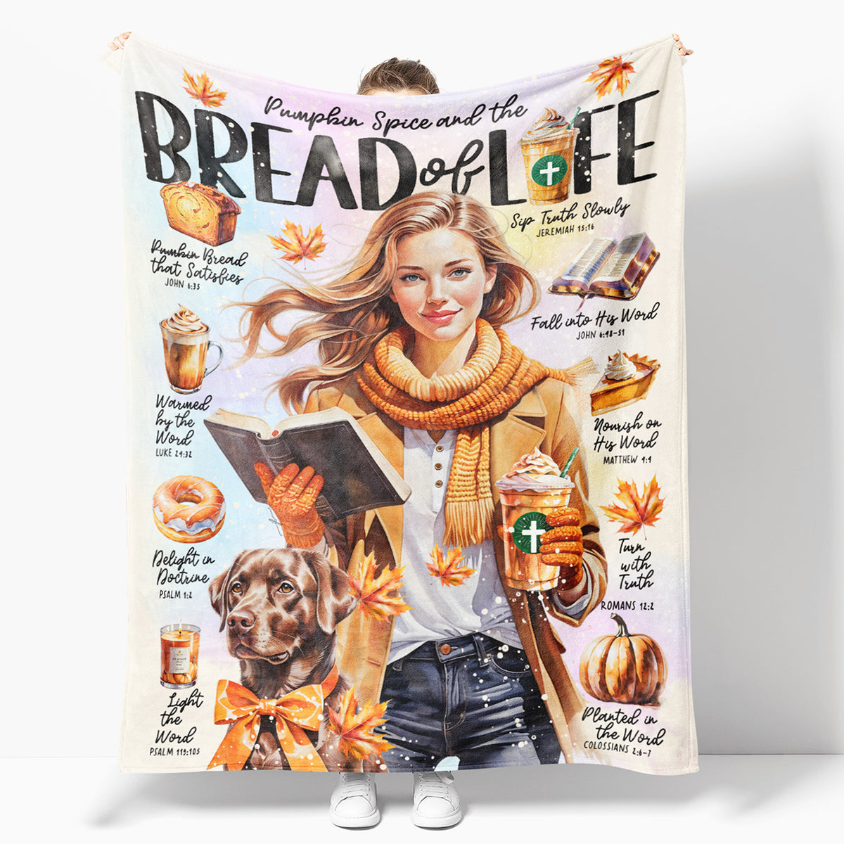 Bread of Life • Fall • Scripture Prompt • Christian Arctic Fleece Blanket