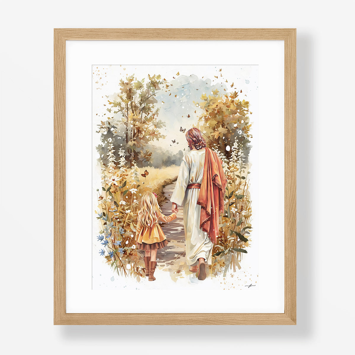 Fall Walk with Jesus, Giclée Art Print, Christian Framed Wall Art