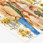 Sunflower •  Custom Family Portrait • Scripture Prompt • Giclée Christian Art Print