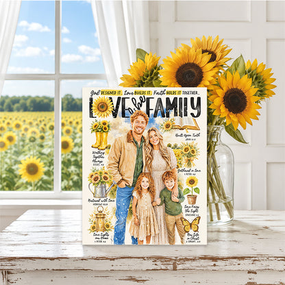 Custom Art | Sunflower Family Portrait | Scripture Prompt Art Print