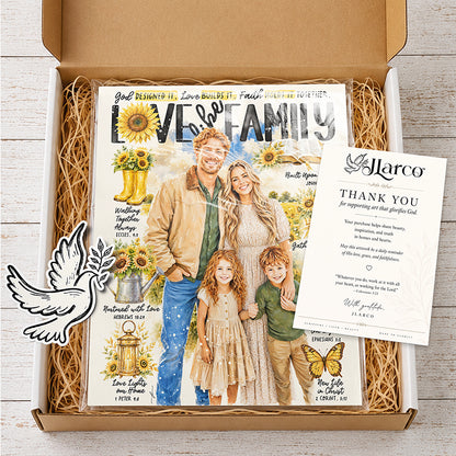 Custom Art | Sunflower Family Portrait | Scripture Prompt Art Print