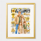 8” x 10” (2-4 People) / Gold Frame