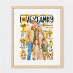 Sunflower •  Custom Family Portrait • Scripture Prompt • Giclée Christian Art Print
