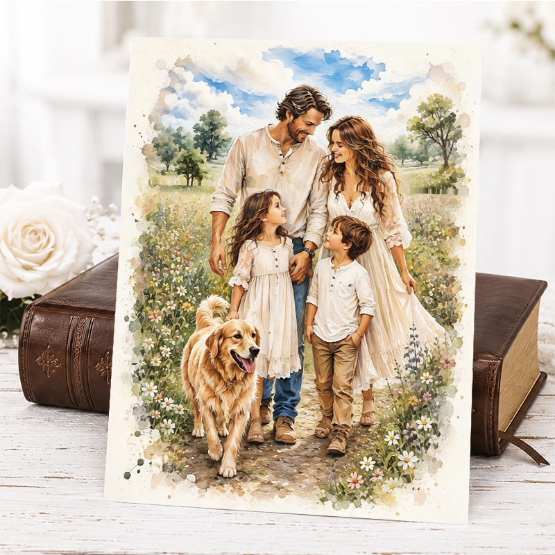 Custom Art | Family Portrait | Giclée Christian Art Print
