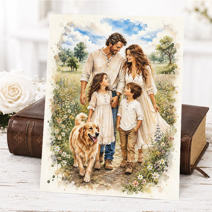 Custom Art | Family Portrait | Giclée Christian Art Print