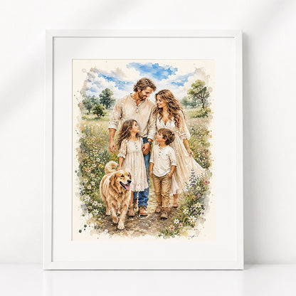 Custom Art | Family Portrait | Giclée Christian Art Print