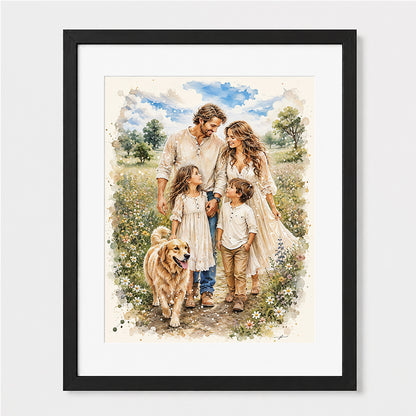Custom Art | Family Portrait | Giclée Christian Art Print