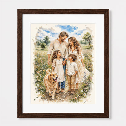 Custom Art | Family Portrait | Giclée Christian Art Print