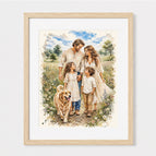 8” x 10” (2-8 People | 1-2 Pets) / Oak Frame