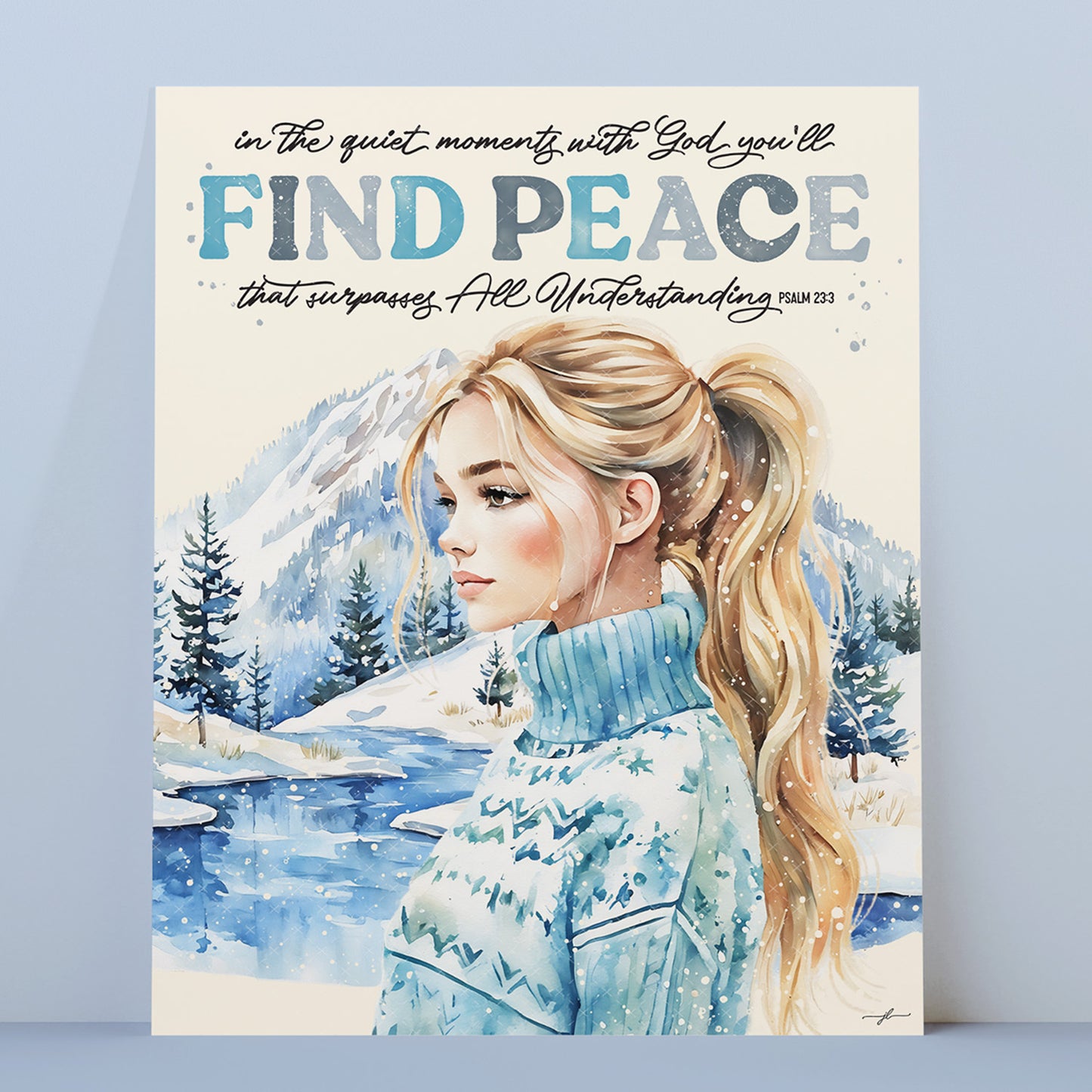 Winter | Find Peace in Him | Giclée Christian Art Print