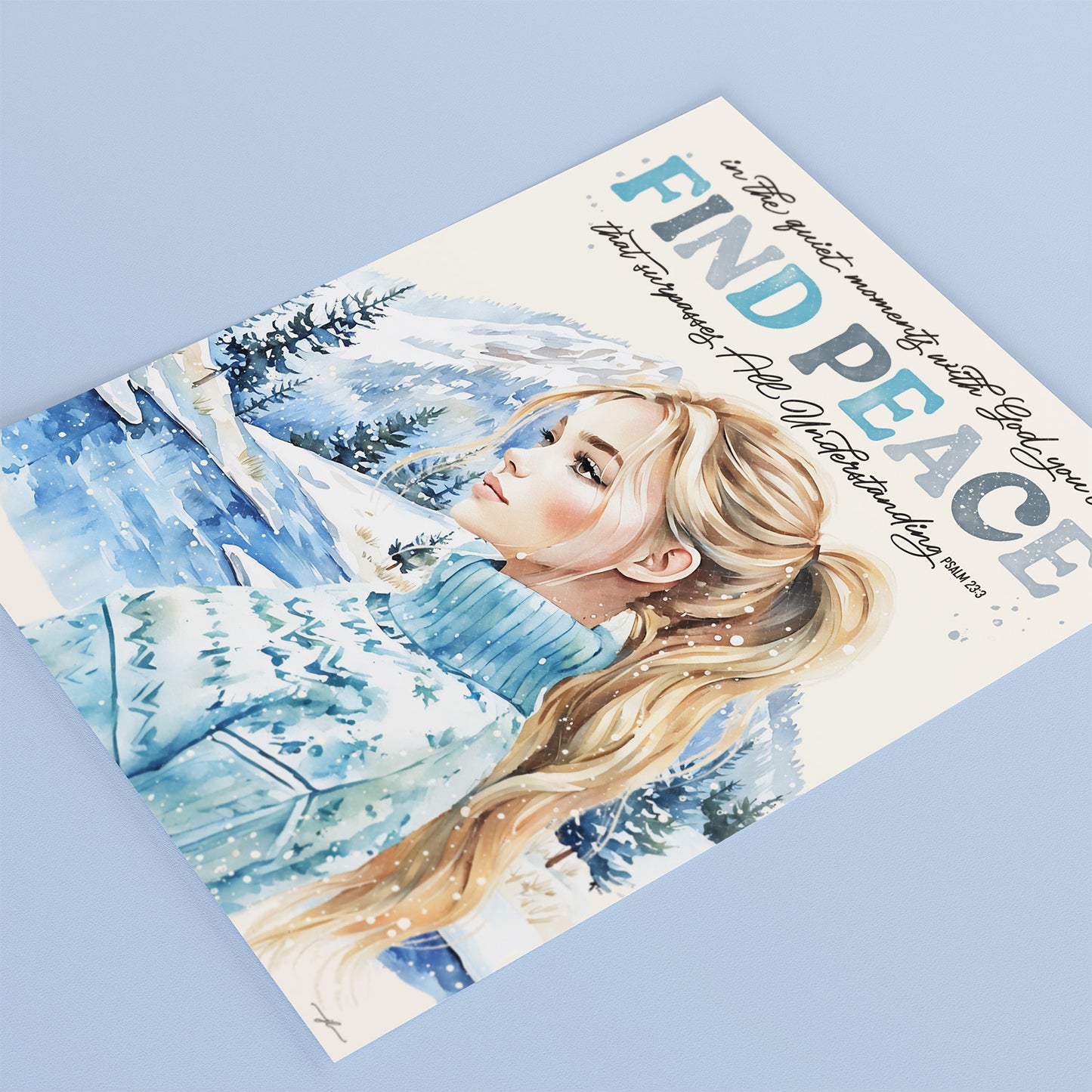 Winter | Find Peace in Him | Giclée Christian Art Print