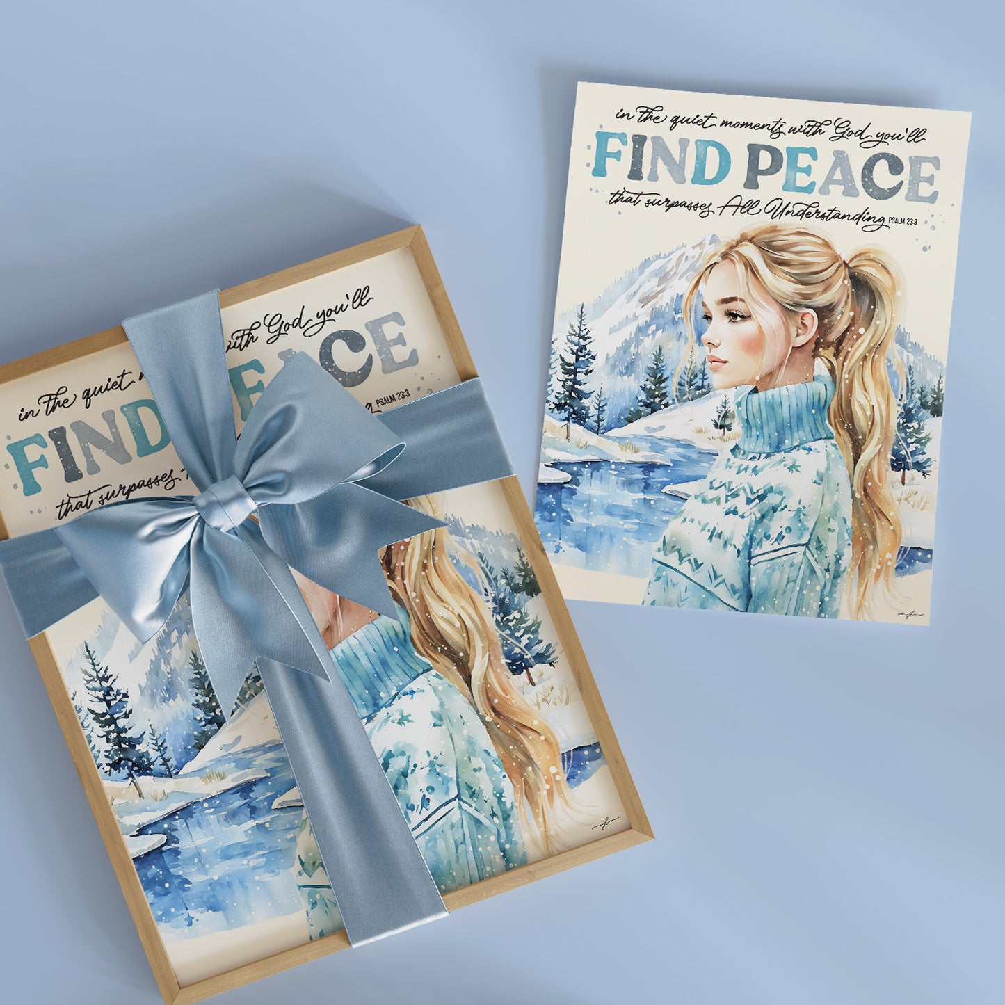 Winter | Find Peace in Him | Giclée Christian Art Print