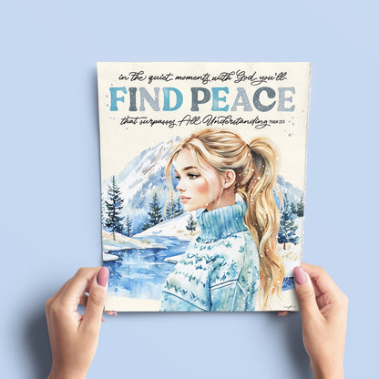 Winter | Find Peace in Him | Giclée Christian Art Print