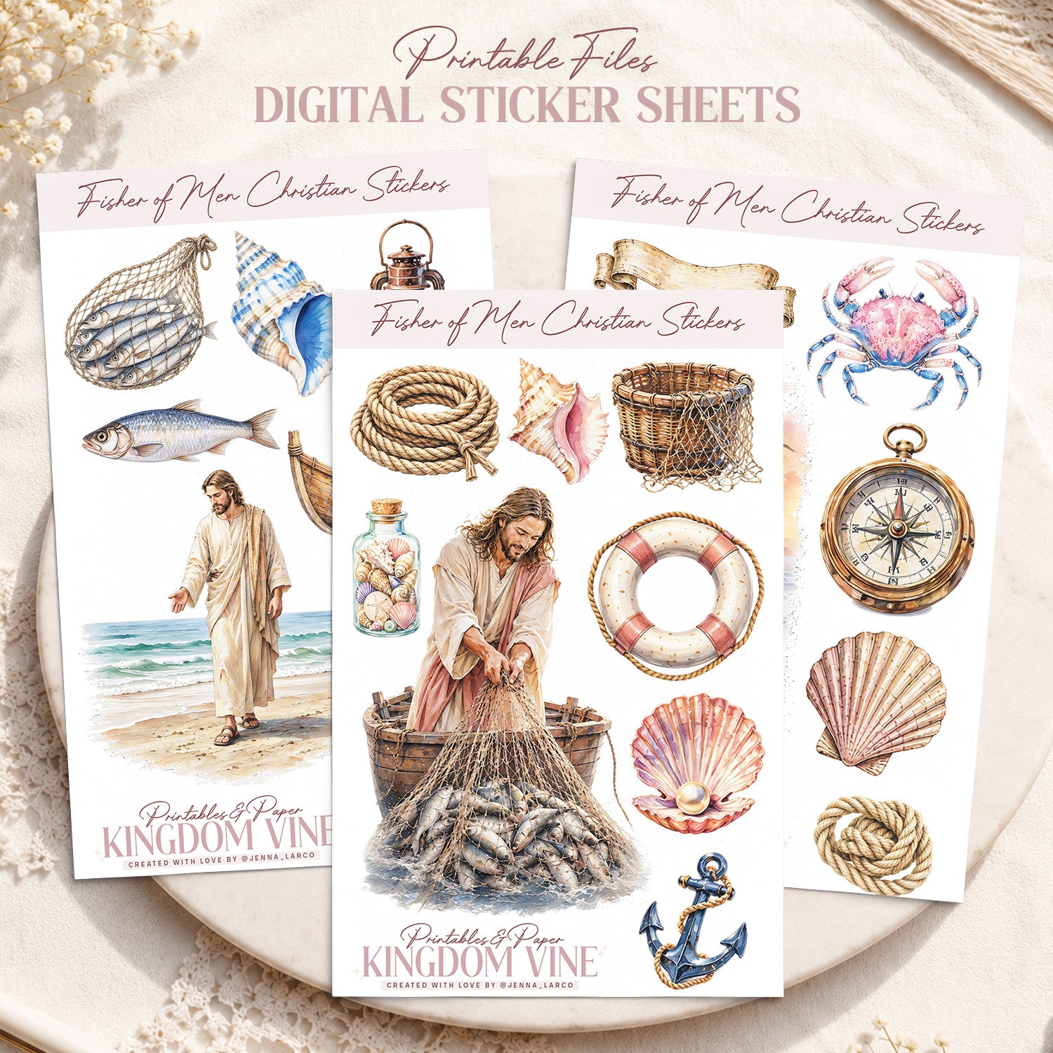 Fisher of Men, Christian Digital Sticker Sheets