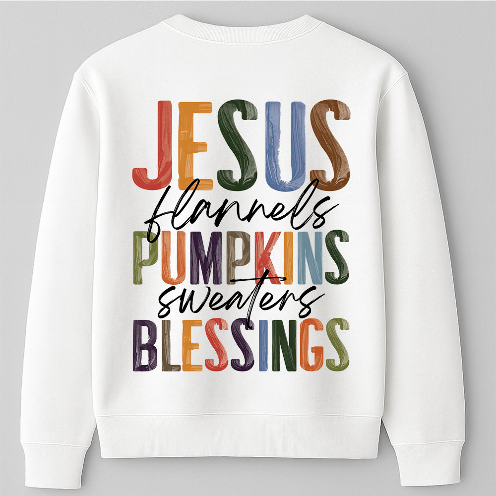 "Jesus • Flannels • Blessings" Christian Sweatshirt