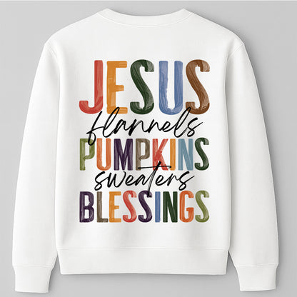 "Jesus • Flannels • Blessings" Christian Sweatshirt