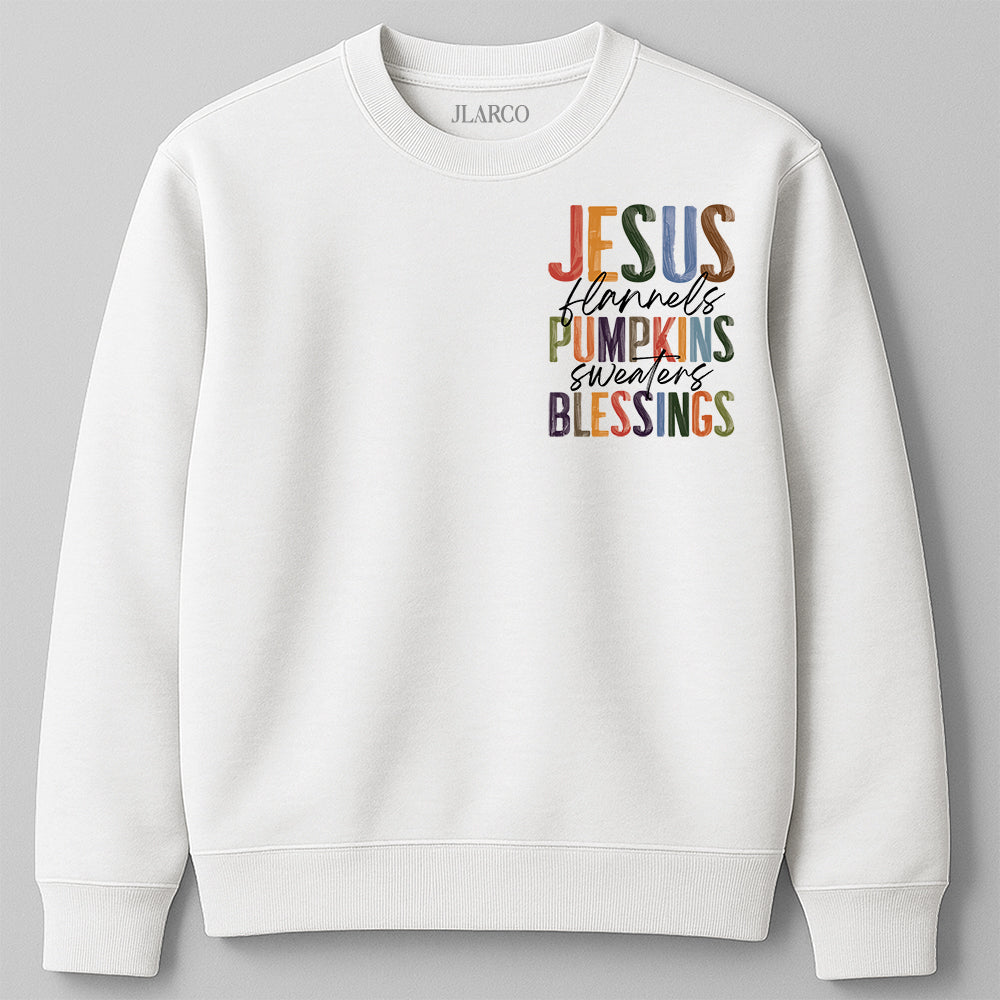 "Jesus • Flannels • Blessings" Christian Sweatshirt