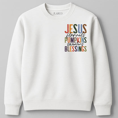 "Jesus • Flannels • Blessings" Christian Sweatshirt
