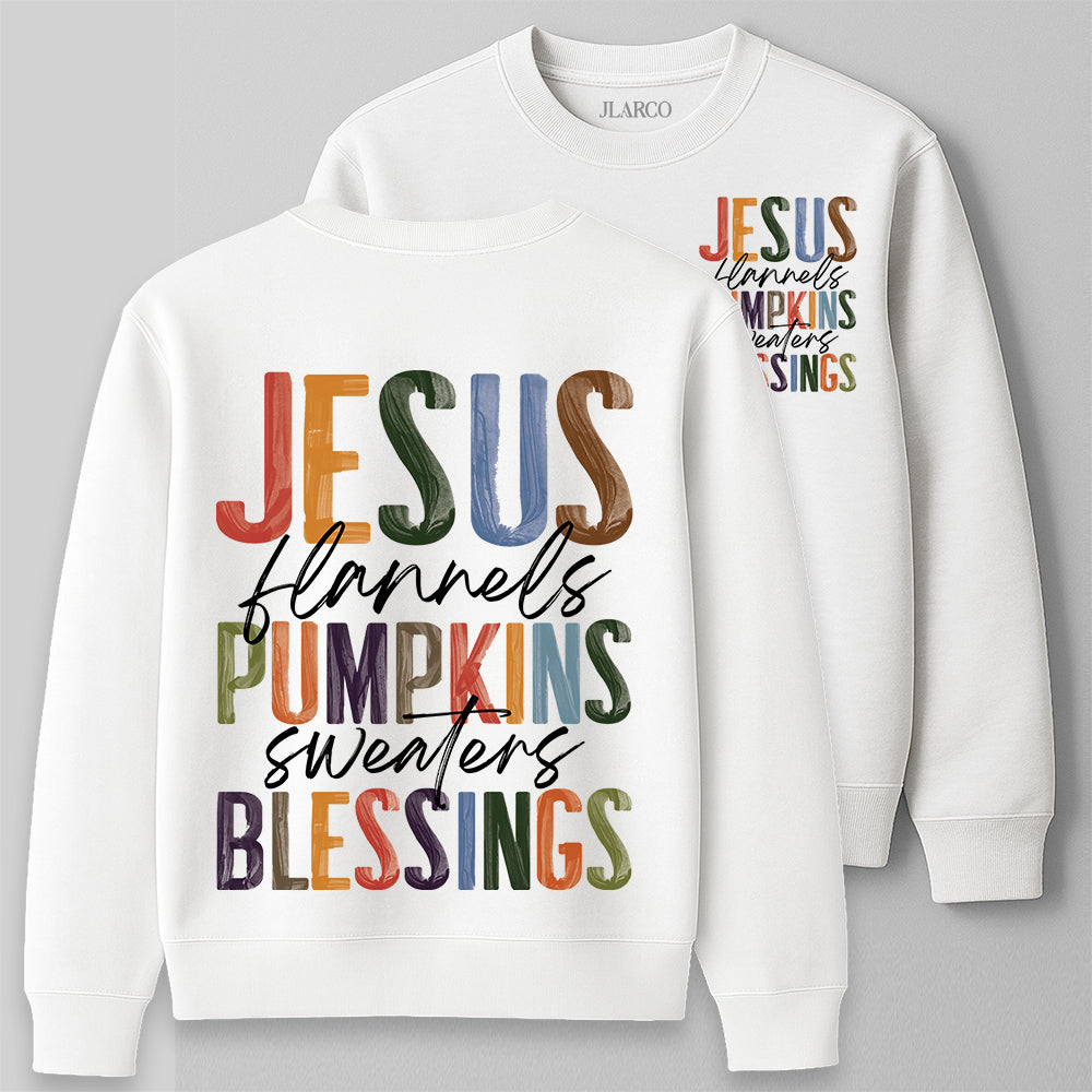 "Jesus • Flannels • Blessings" Christian Sweatshirt