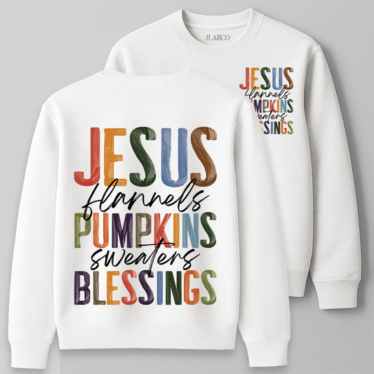 "Jesus • Flannels • Blessings" Christian Sweatshirt