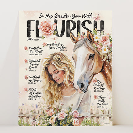 Spring, Flourishing Christian Scripture Prompt Giclée Art Print