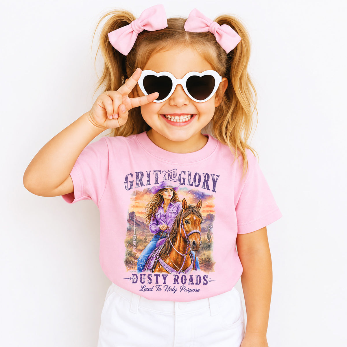 Western • Grit & Glory • Christian Comfort Colors® Youth T-Shirt