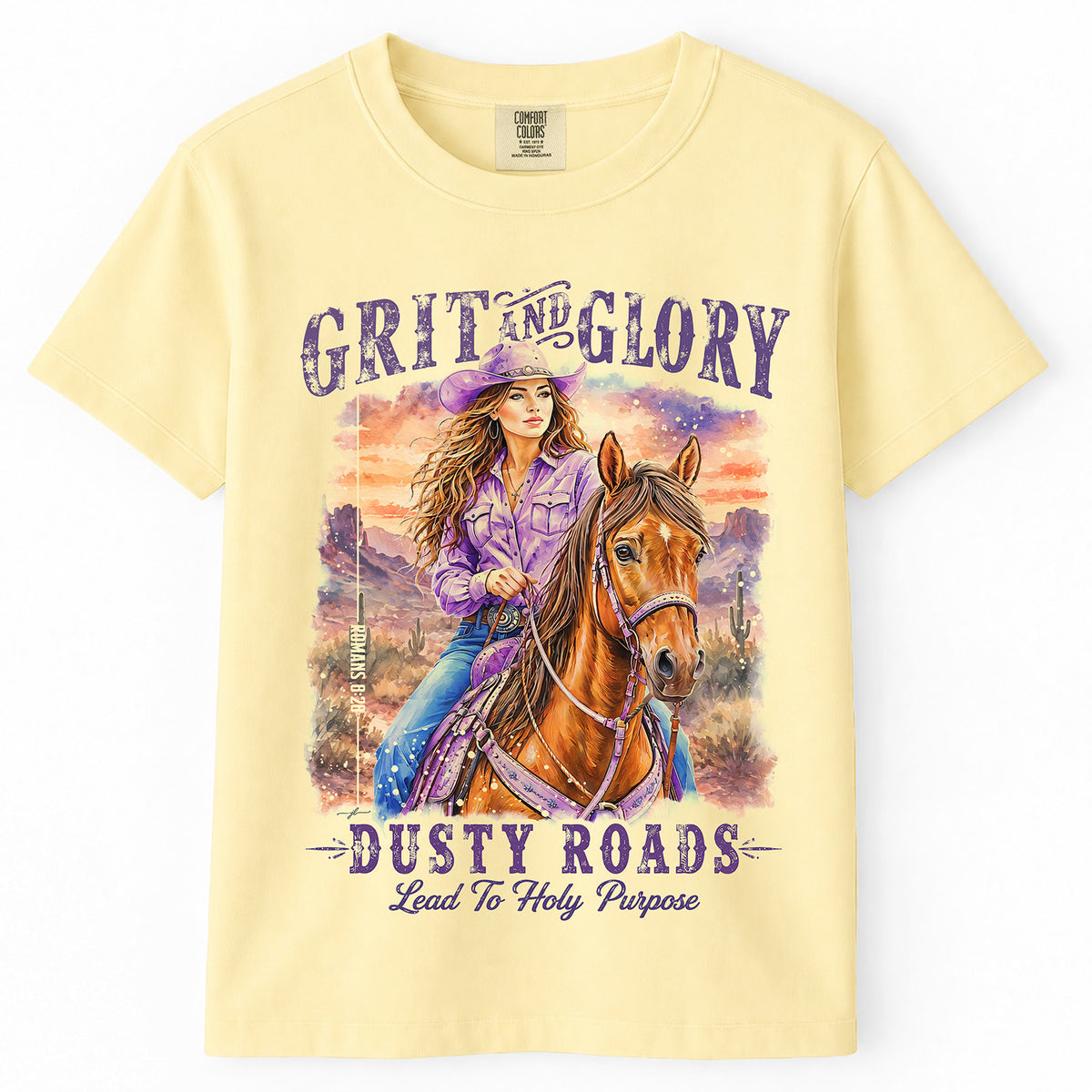 Western • Grit & Glory • Christian Comfort Colors® Youth T-Shirt
