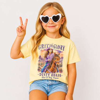 Western • Grit & Glory • Christian Comfort Colors® Youth T-Shirt