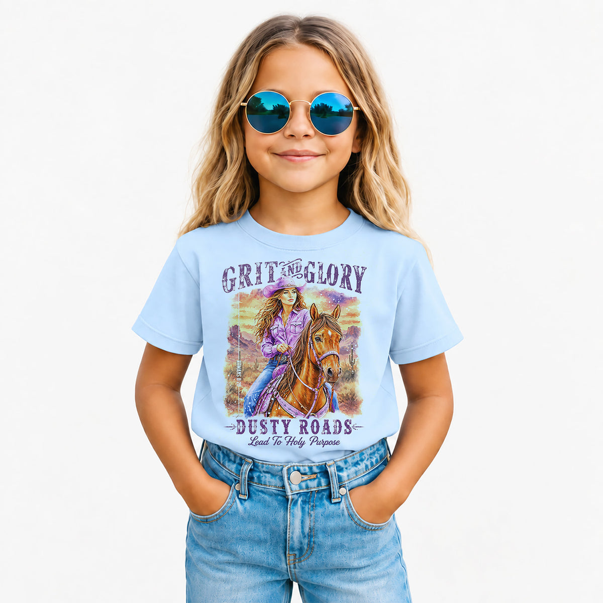 Western • Grit & Glory • Christian Comfort Colors® Youth T-Shirt