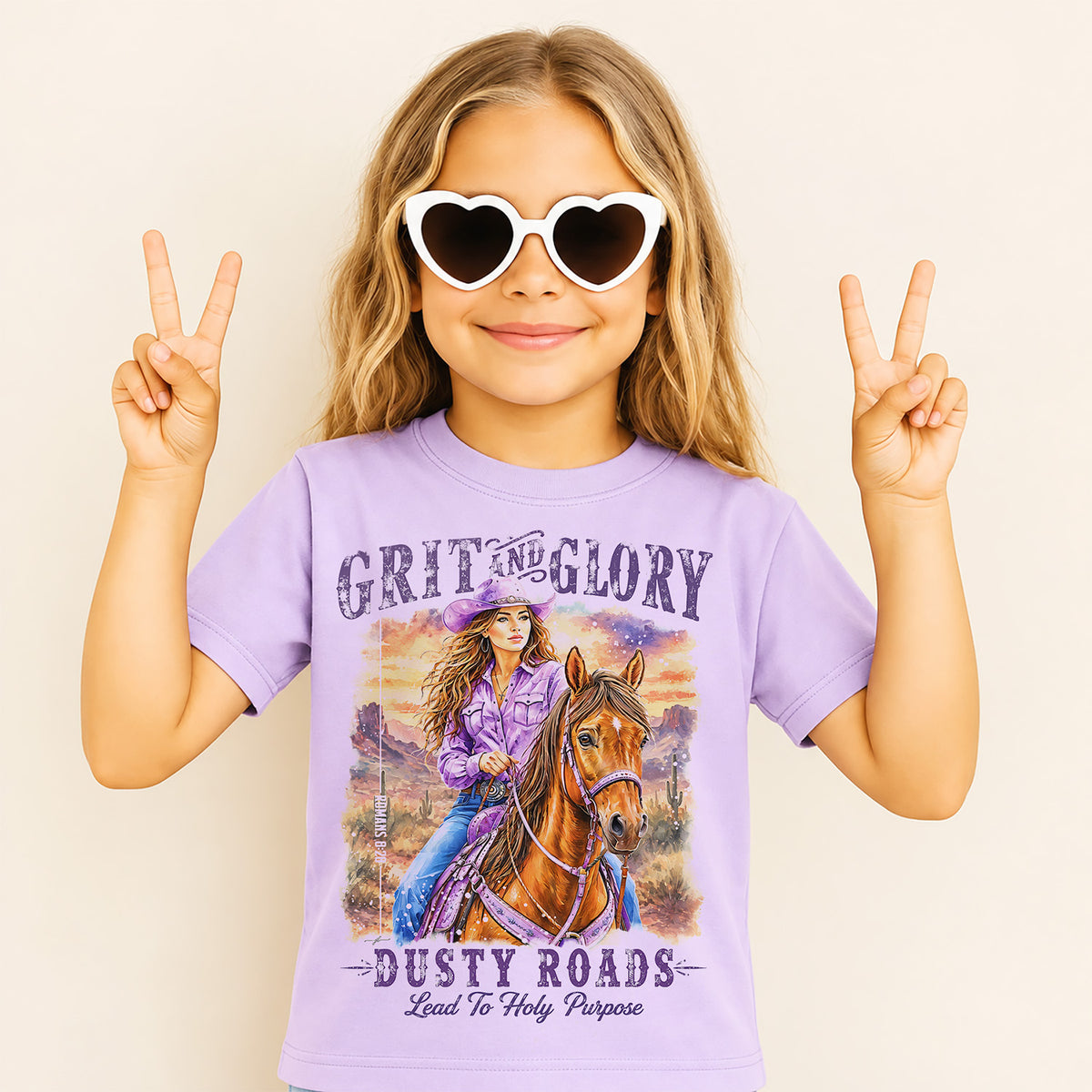 Western • Grit & Glory • Christian Comfort Colors® Youth T-Shirt