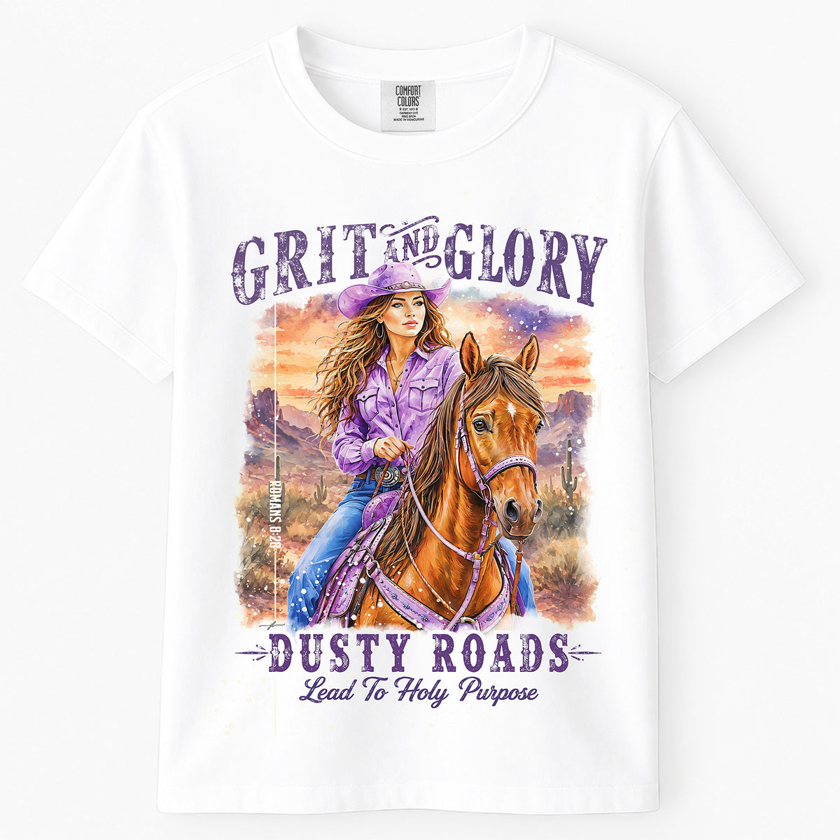 Western • Grit & Glory • Christian Comfort Colors® Youth T-Shirt
