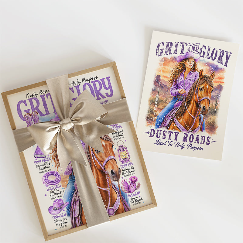Western • Grit & Glory • Scripture Prompt • Christian Giclée Art Print Set