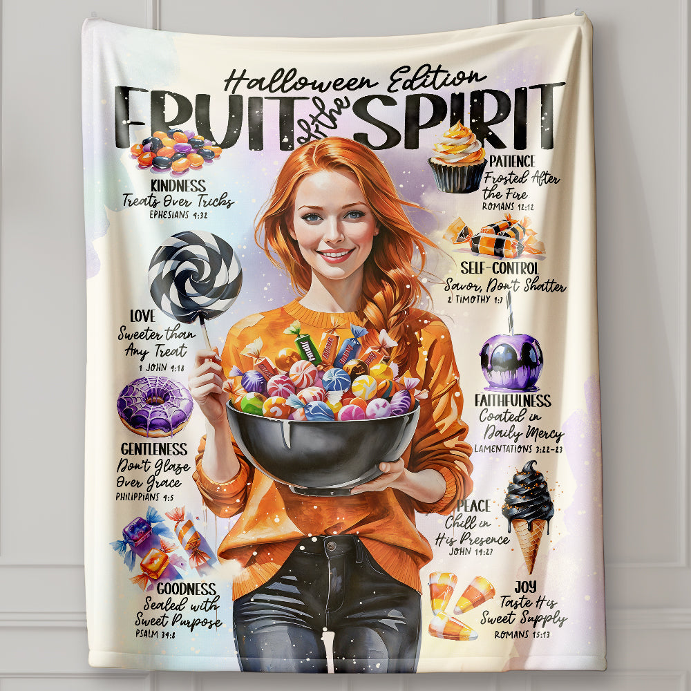"Fruit of the Spirit, Halloween Edition" Christian Velveteen Plush Blanket