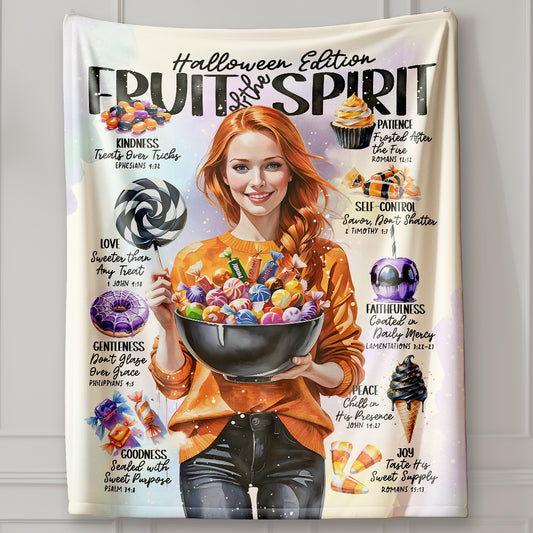 "Fruit of the Spirit, Halloween Edition" Christian Velveteen Plush Blanket