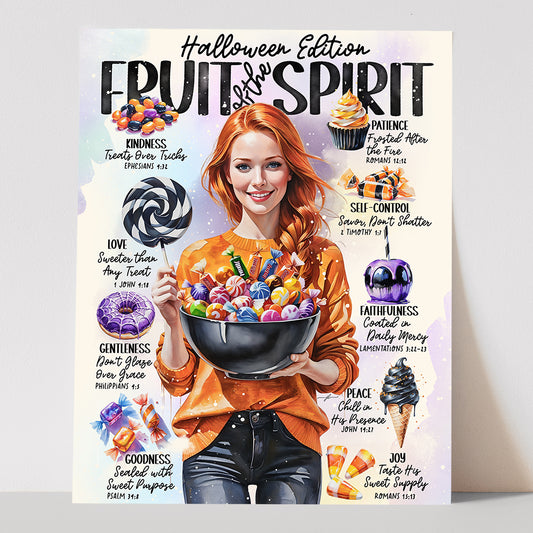 "Fruit of The Spirit Halloween Edition” Christian Art Print