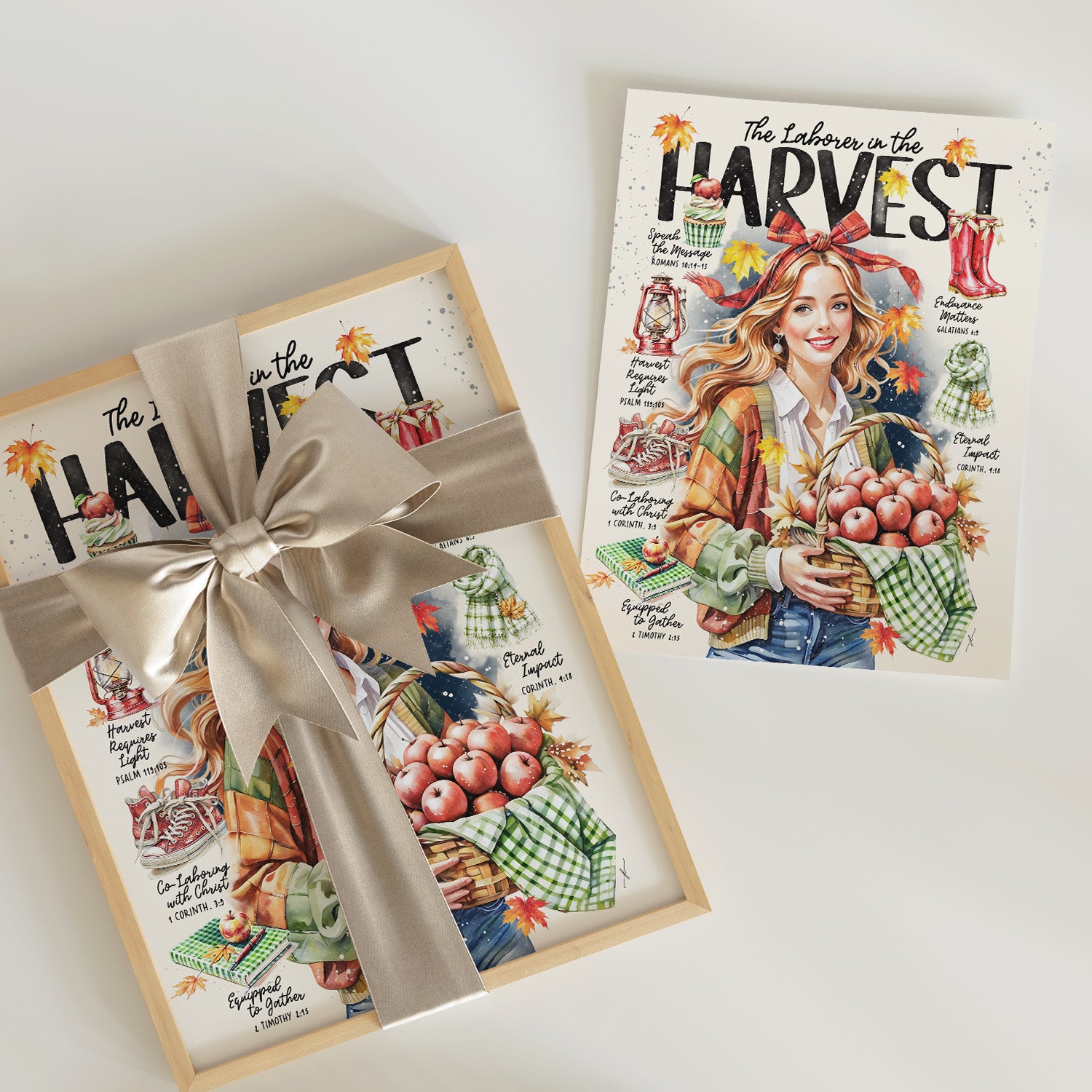Laborer in The Harvest • Thanksgiving • Scripture Prompt •  Giclée Christian Art Print