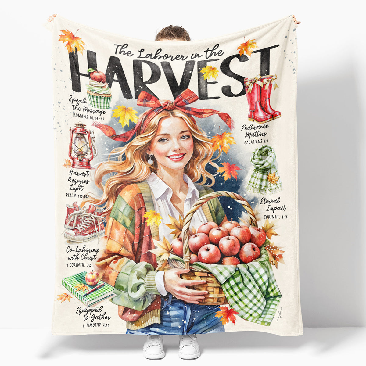 Laborer in The Harvest • Thanksgiving • Scripture Prompt • Christian Arctic Fleece Blanket