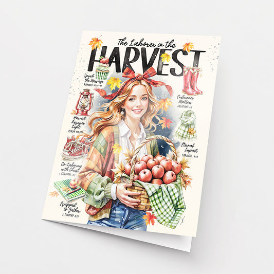 Laborer in The Harvest • Thanksgiving • Scripture Prompt • Fine Art Christian Greeting Card