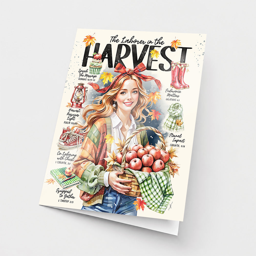 Laborer in The Harvest • Thanksgiving • Scripture Prompt • Fine Art Christian Greeting Card