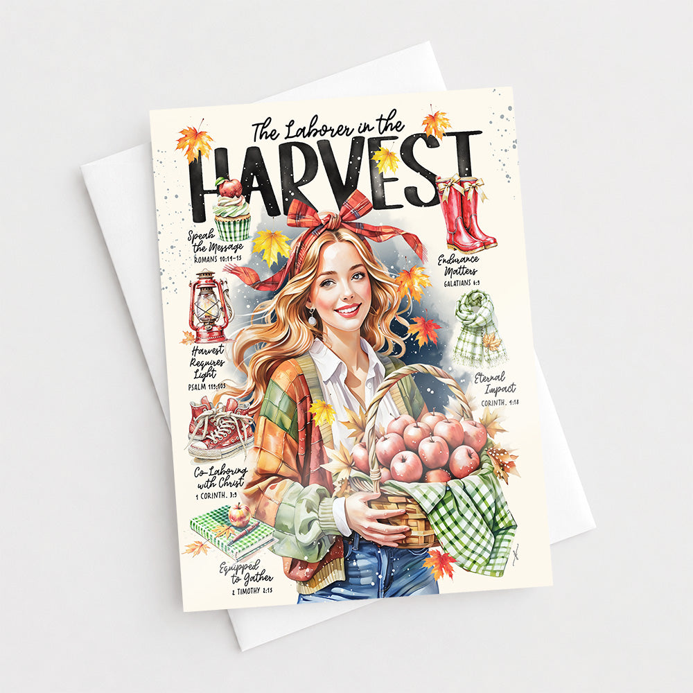 Laborer in The Harvest • Thanksgiving • Scripture Prompt • Fine Art Christian Greeting Card