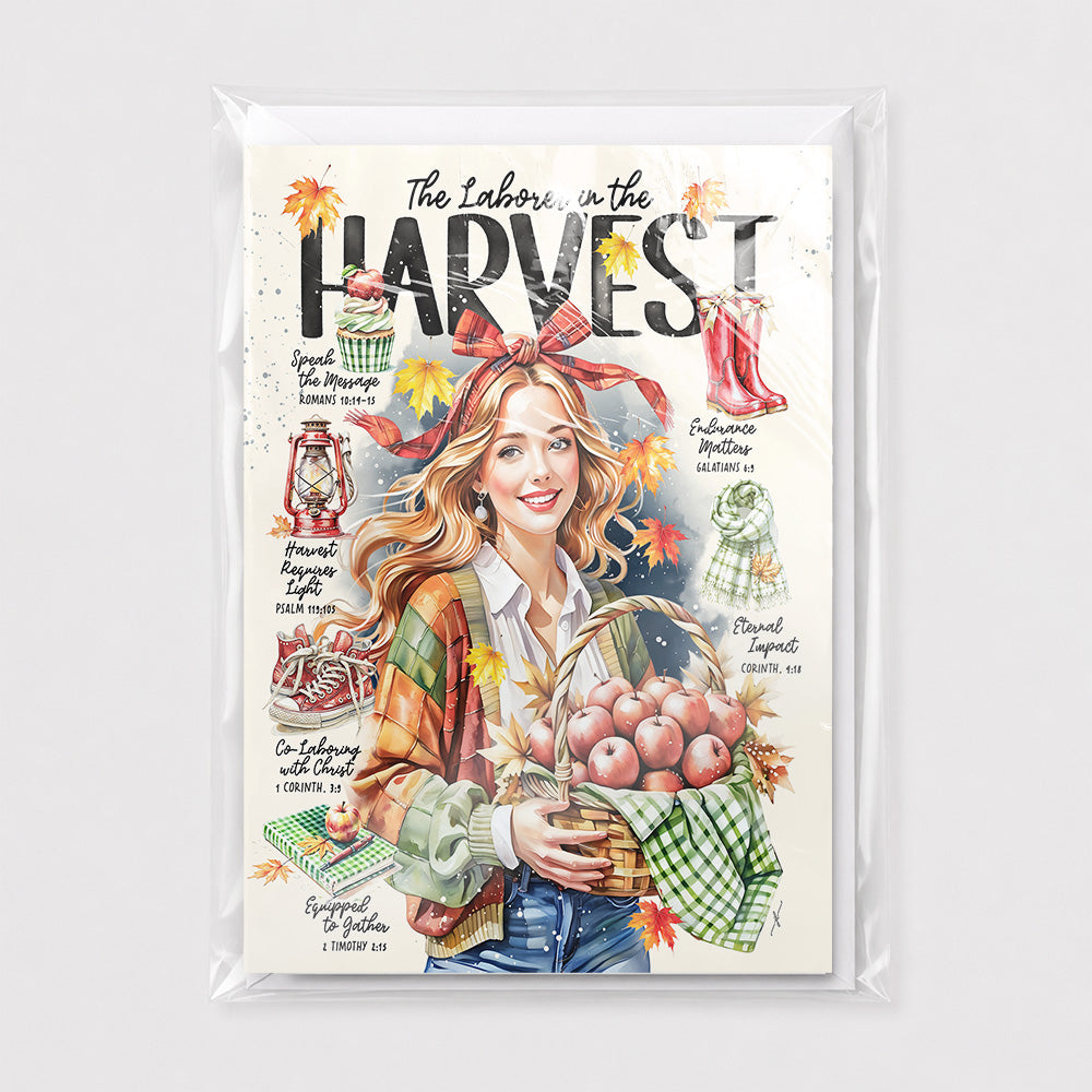 Laborer in The Harvest • Thanksgiving • Scripture Prompt • Fine Art Christian Greeting Card
