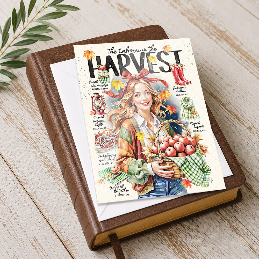 Laborer in The Harvest • Thanksgiving • Scripture Prompt • Fine Art Christian Greeting Card