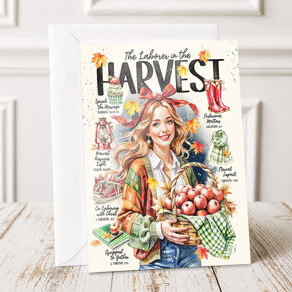 Laborer in The Harvest • Thanksgiving • Scripture Prompt • Fine Art Christian Greeting Card