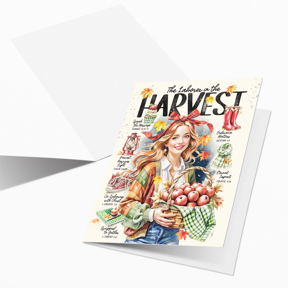 Laborer in The Harvest • Thanksgiving • Scripture Prompt • Fine Art Christian Greeting Card