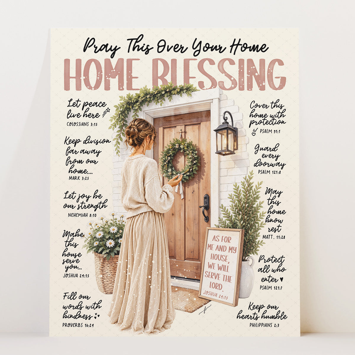 Home Blessing • Scripture Prompt • Giclée Christian Art Print