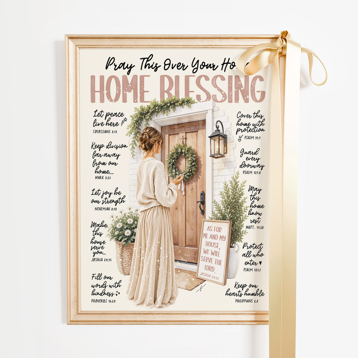 Home Blessing • Scripture Prompt • Giclée Christian Art Print