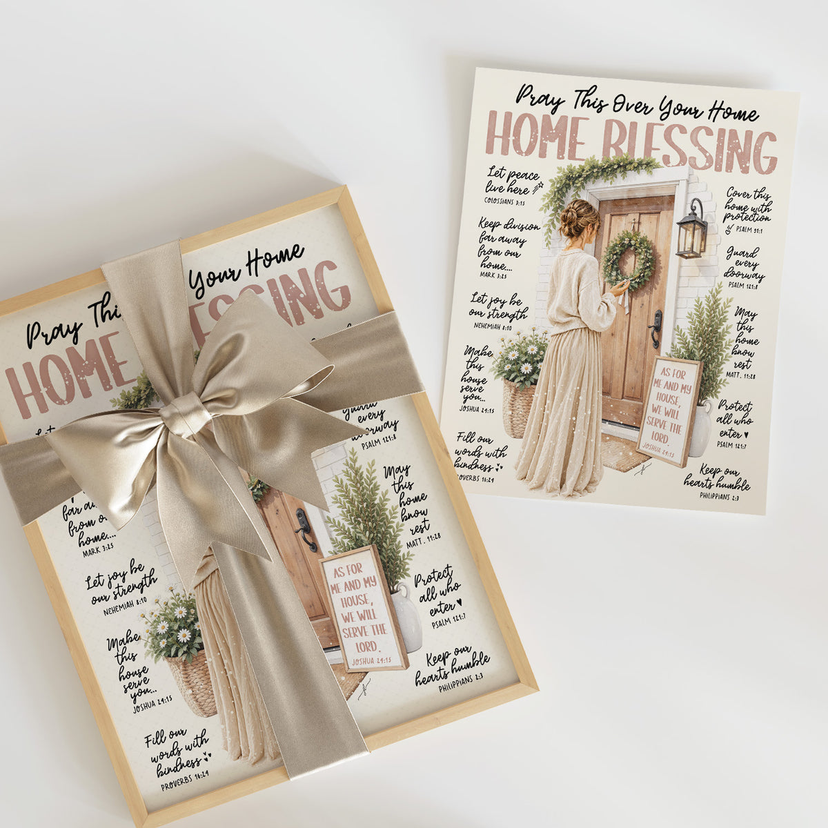 Home Blessing • Scripture Prompt • Giclée Christian Art Print