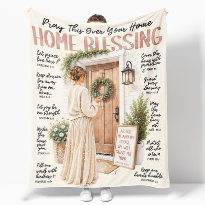 Home Blessing • Scripture Prompt • Christian Arctic Fleece Blanket